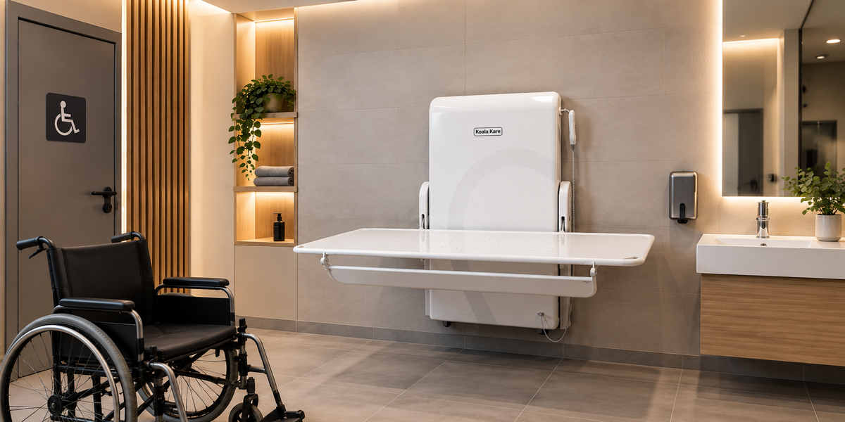 Table à langer adulte PMR Koala Kare dans un espace accessible