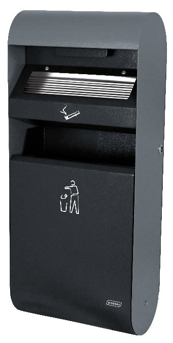 Cendrier mural avec corbeille - 3L/14L – Équipements professionnels ERP – Image 1 | KODIF