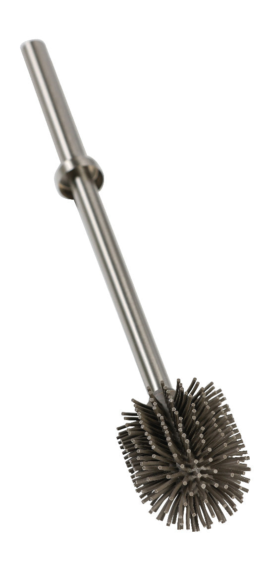 Brosse pour sanitaires en inox brossé avec tête silicone