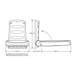 Vertical changing table  MV64W