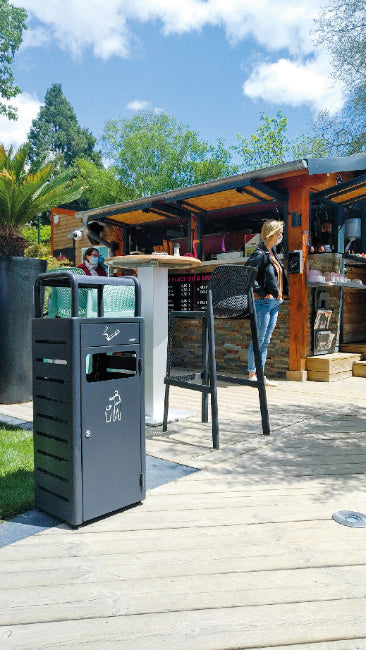 Cendrier sur pied avec corbeille 3,3 L/24L – Équipements professionnels ERP – Image 2 | KODIF