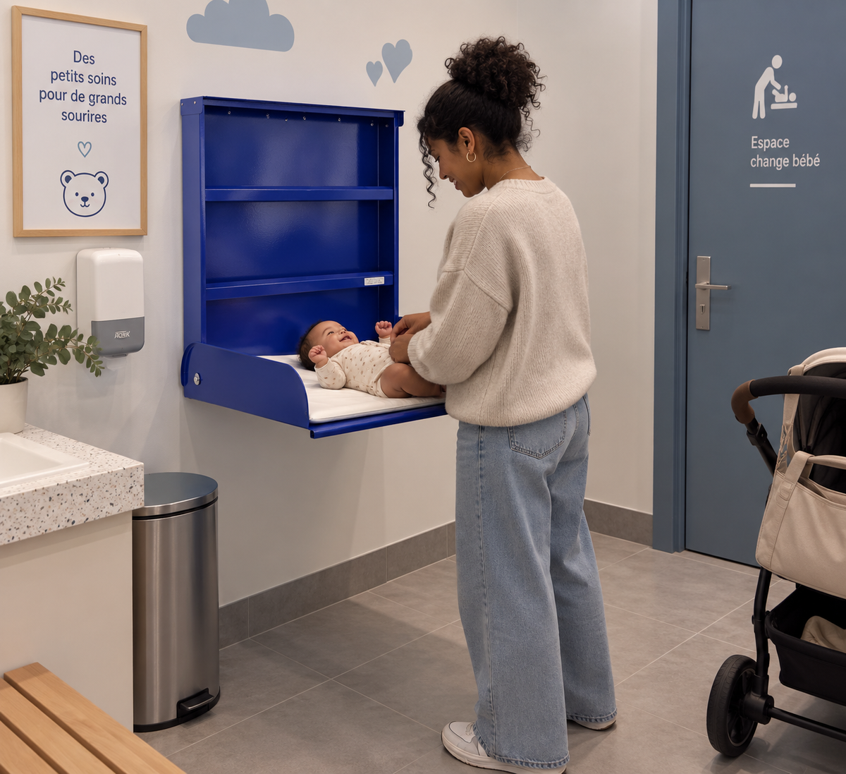 Vertical wall-mounted changing table - FIFI