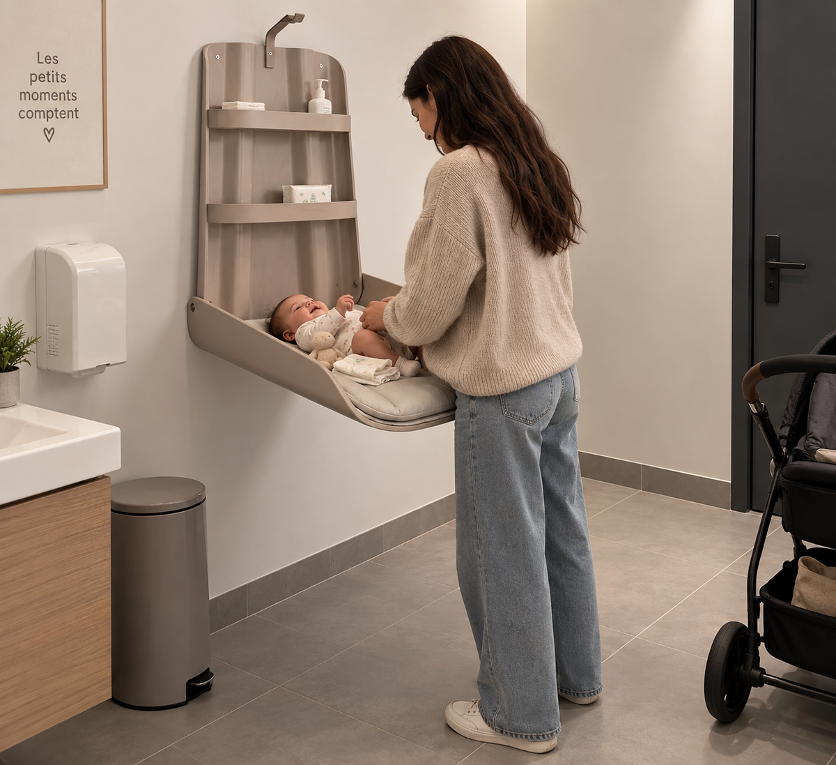 Vertical Wall-Mounted Changing Table - NATHI