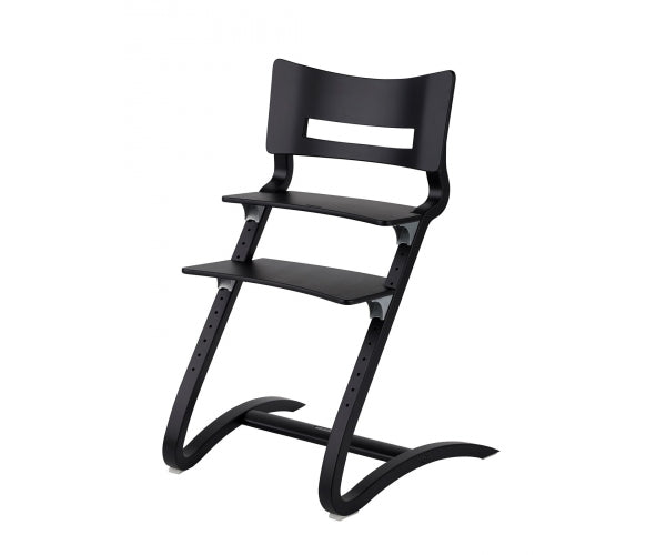 Chaise haute évolutive Leander Classic noire en hêtre massif-Chaise enfant-Leander-Kodif