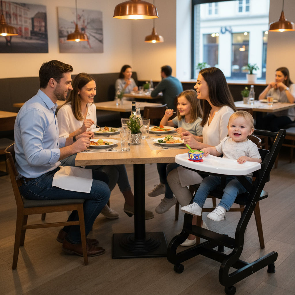 Children's high chair with wheels