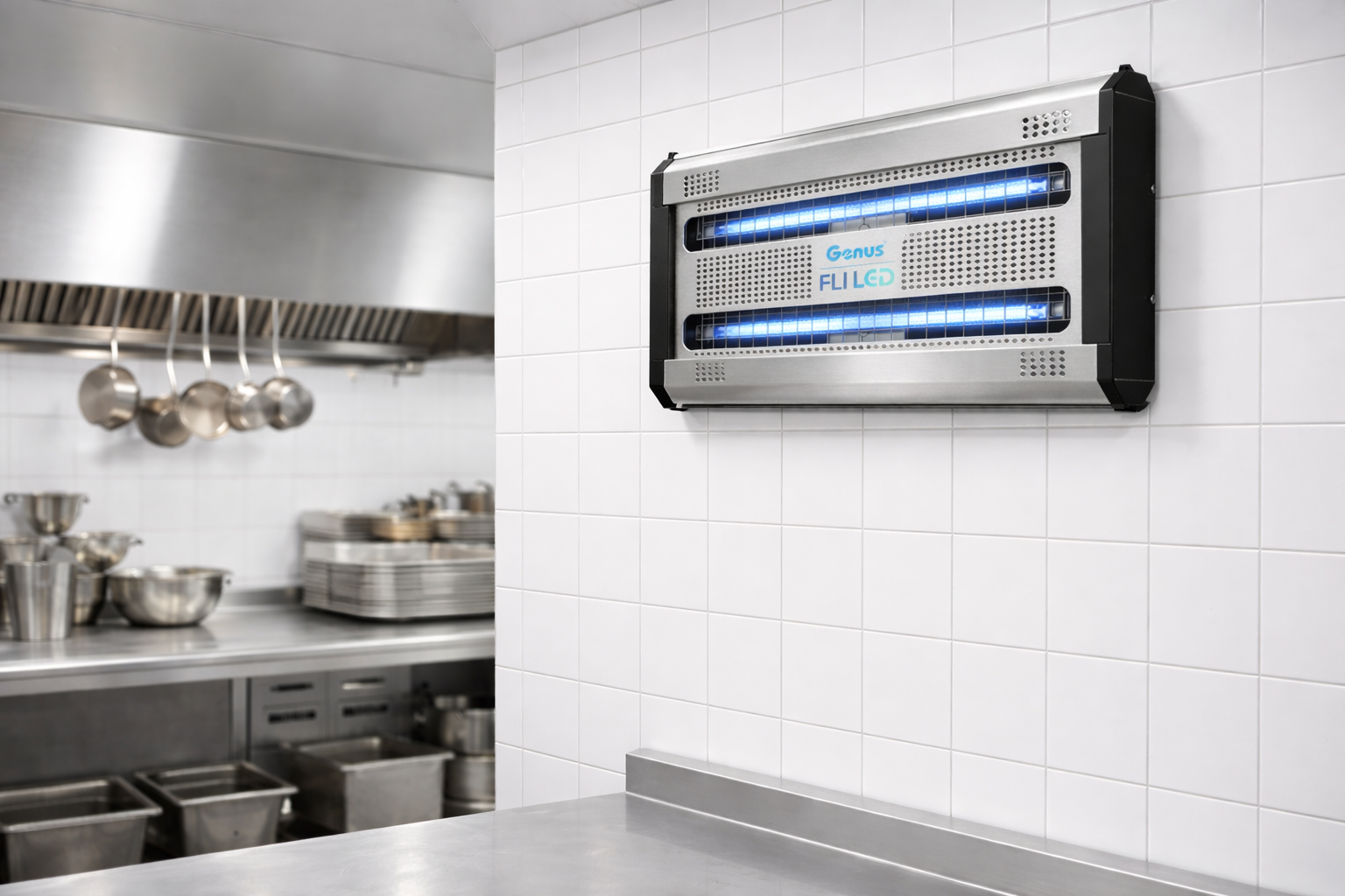 GENUS FLI LED – Désinsectiseur LED compact à montage flexible – Équipements professionnels ERP – Image 2 | KODIF