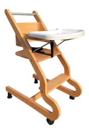Chaise haute PRESTIGE avec plateau et roulettes